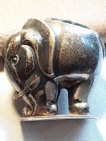 Art Déco Antikes Nadelkissen Elefant versilbert TOPAZIO