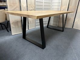 Tisch TED Wildeiche massiv 180 x 100 cm Trapezfuss GK 4 cm