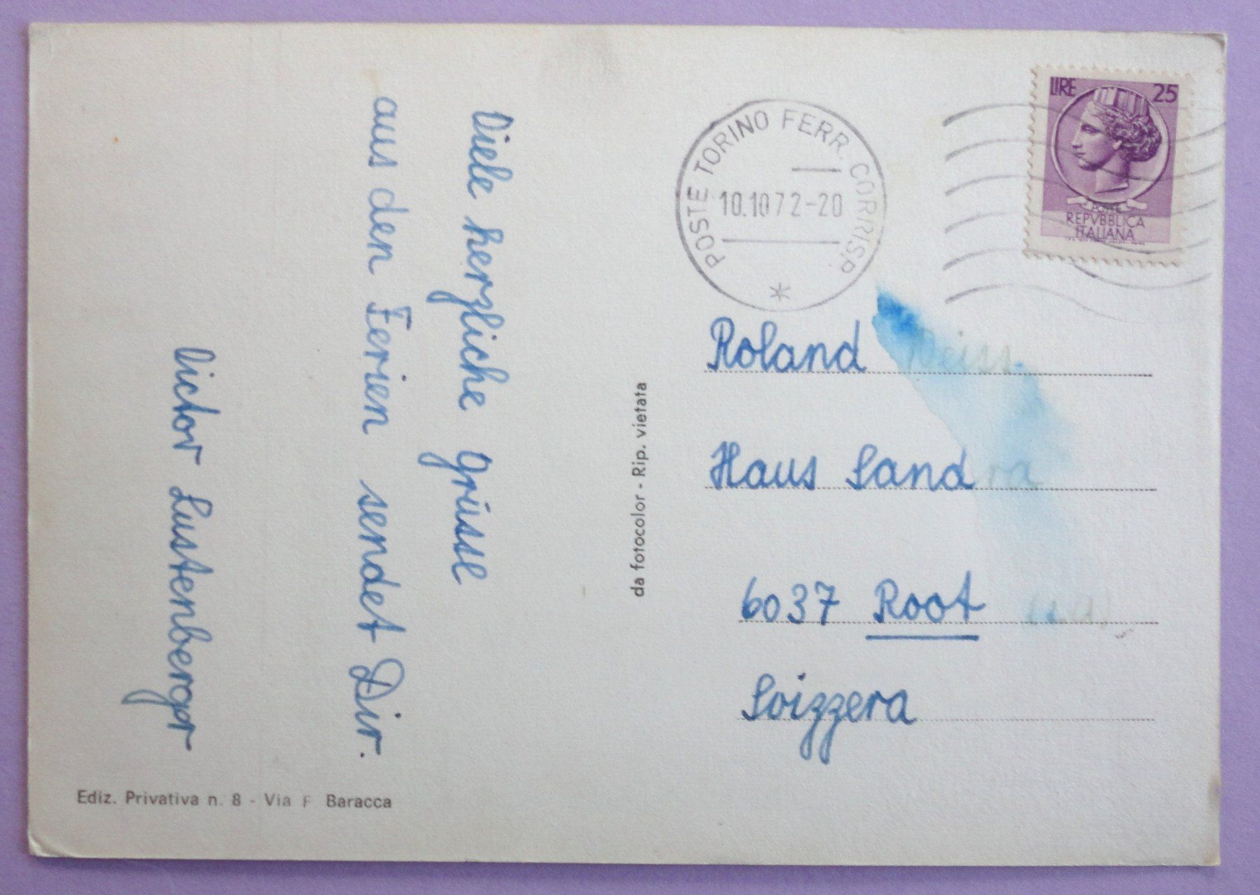 Cartoline postali: Saluti da Grugliasco – Difettoso da Fétigny venduto da Billy2miny 1