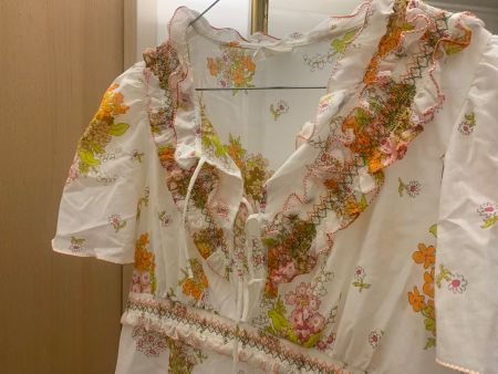 Nostalgisches Sommerkleid/Nachthemd, Baumwolle, Grösse 36/38