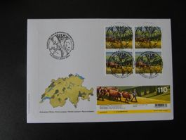 4er Block Naturpark Gantrisch AgTg 5.5.22 Vollstempel ZN1910