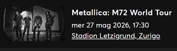 Tickets: 2x Stehplätze Tickets - Metallica M72 Tour Zürich 27.05.2026 – Neu (gemäss Beschreibung) aus Chiggiogna von TheLegend88