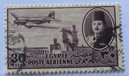 Briefmarken aus ÄGYPTEN  in den Flugpost gestempelt
