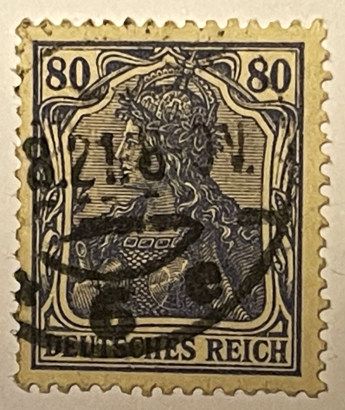 Alle Briefmarken: Deutsches Reich 80 Pfennig – Gebraucht aus Oftringen von Vucki 1