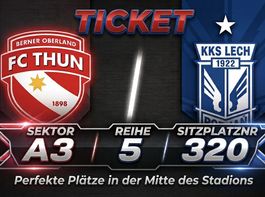 FC Thun vs KKS Lech Poznan Ticket Sektor A3 Reihe 5