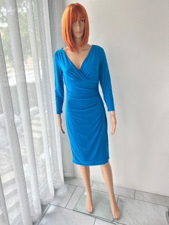 Lauren Ralph Lauren Dress Blue Size 4 Ruched V-Neck