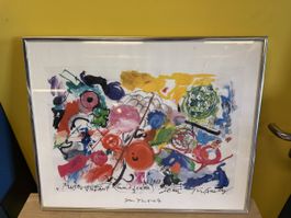 Jean Tinguely "Mets ta violante" 1988 Kunstdruck gerahmt