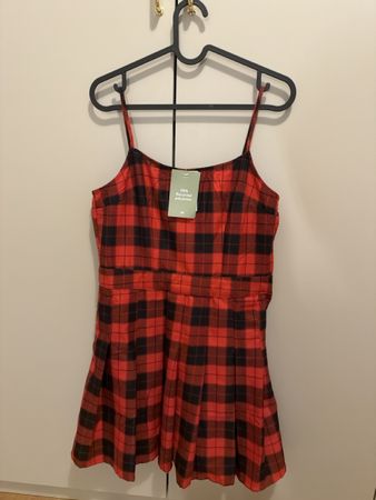 Kleid Divided H&M kariert rot schwarz Grösse 38 neu
