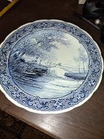 Vintage Wandteller Delft Blau Boch Keramik, 