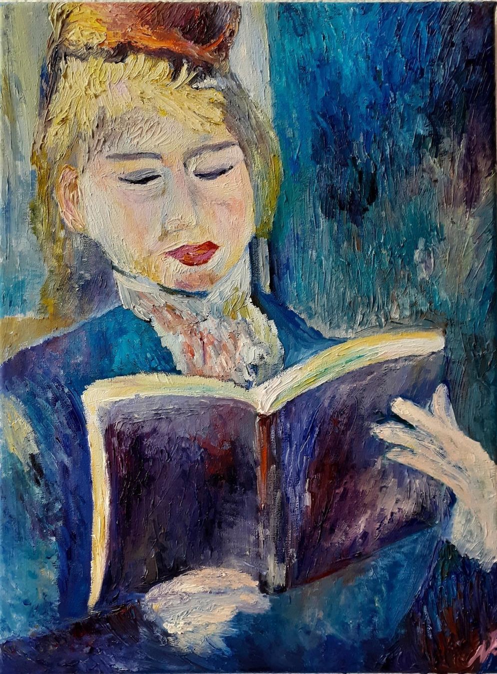 Dipinti: Lesendes Mädchen, Öl auf Leinwand – Nuovo (secondo la descrizione) da Meggen venduto da Nica_Arts