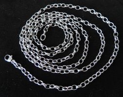 Silber 925 Anker Erbsen Halskette 80 cm / 3 mm