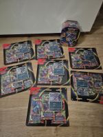 Pokemon 7x Blisters tripack Phantasmal Flames + 1x Tin Chari