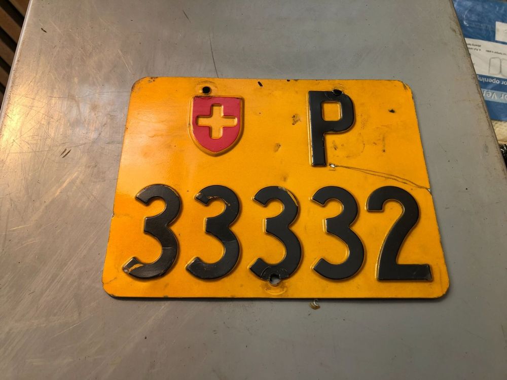 Nummernschild PTT Post Mofa ausrangiert Unikat 33332 Kaufen auf Ricardo