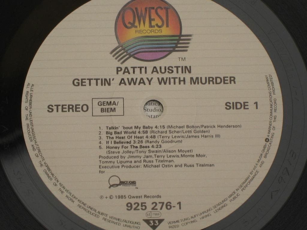 Schallplatten: LP - PATTI AUSTIN - GETTIN' AWAY WITH MURDER – Gebraucht aus Steckborn von Quo7 1