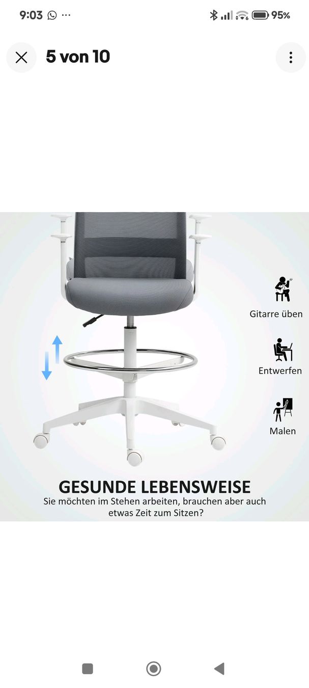 Sedie a rotelle: Bürostuhl NEU  – Nuovo (secondo la descrizione) da Dussnang venduto da Rosenfee50 2