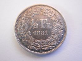 50 Rp. 1881   silber  gute Erhaltung