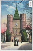 Basel - Spalentor - animee belebt - Litho
