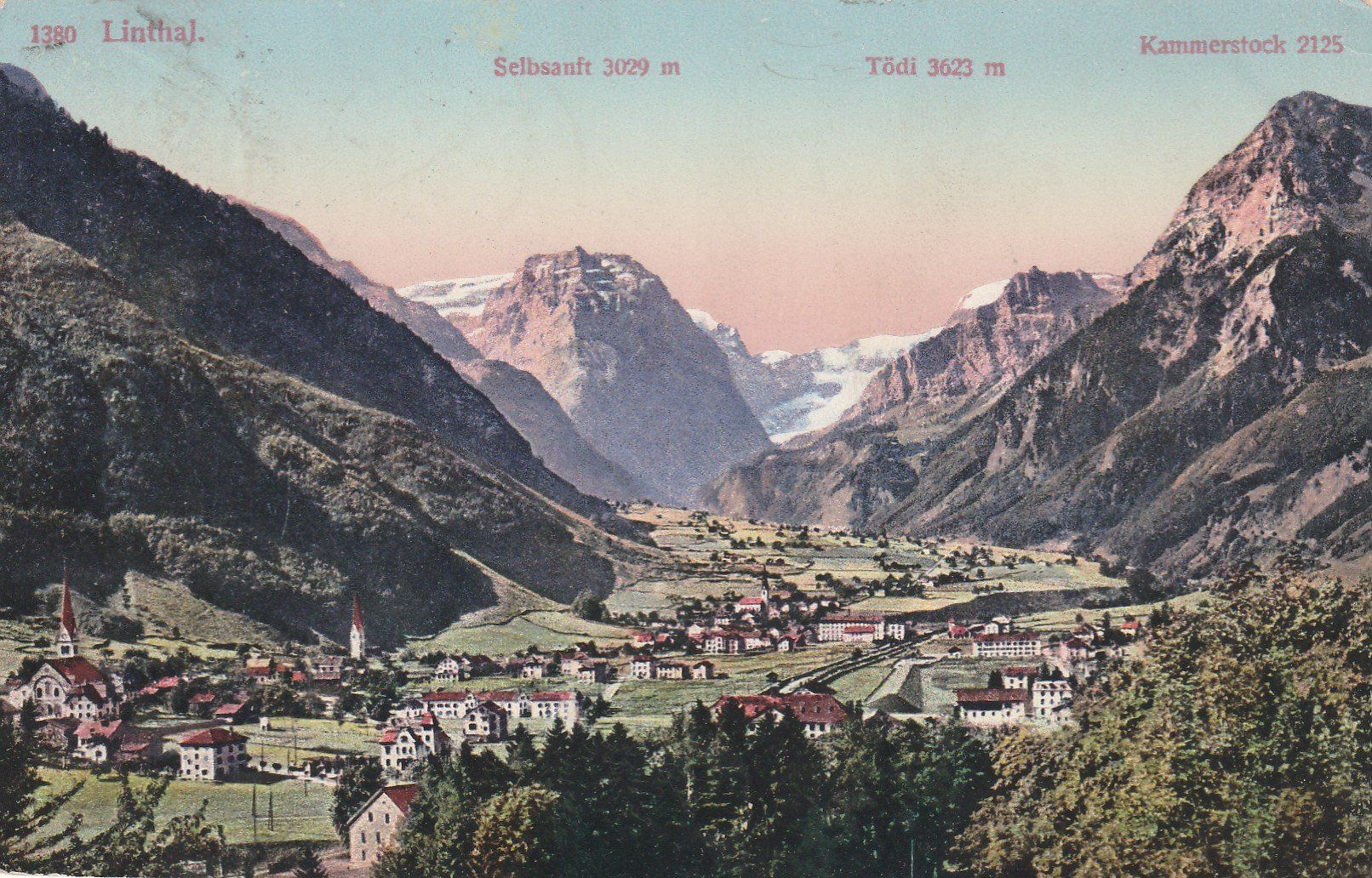 Cartoline postali: GL - Linthal 1909 – Usato da uttwil venduto da Koehlerfred