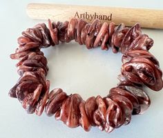 Schimmerndes Perlmutt Armband Braun - Boho - Unikat - 50g