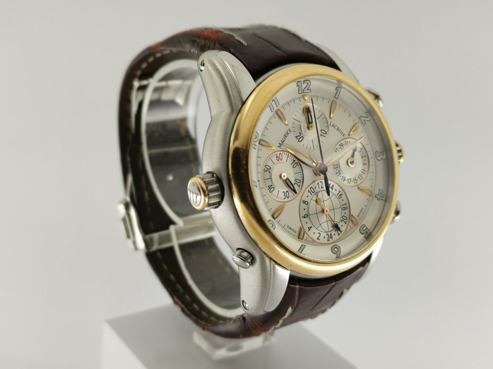 Maurice Lacroix Orologi: Maurice Lacroix Masterpiece Chrono Globe Stahl/Gold – Usato da Zürich venduto da Stargold-Uhren 2
