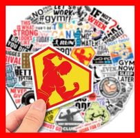 Fitness Gym Bodybuilding Motivation Hantel 50 tlg Stickerset