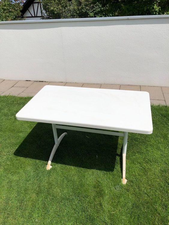 Gartentisch weiss, klappbar Kaufen auf Ricardo