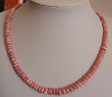 NEU: Argentinischer Rhodochrosit Kette Collier mit Edelstahl