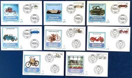 1982-83 FDC Historische Motorräder & Kraftfahrzeuge 2 Sätze