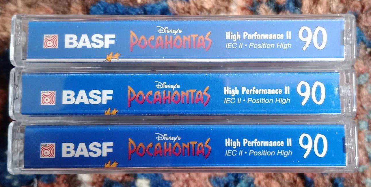 Musicassette: BASF 90 POCAHONTAS - 3 x cassettes MC - vierge – Usato da Le Locle venduto da borgespatricia 3