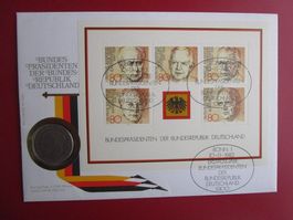 Münzbrief mit 5 DM - Deutsche Bundespräsidenten