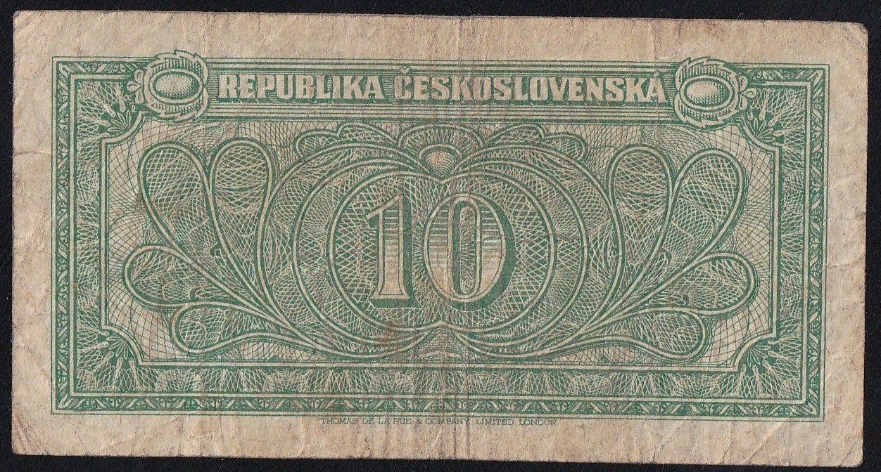 Banknoten: Tschechoslowakei 10 Korun 1945 – Gebraucht aus Brugg AG von banknoten_muesli 1