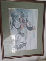 Gerahmtes Bild Entenmotiv Breite 44cm H 60cm