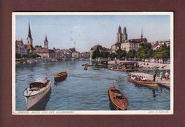 ZÜRICH - Blick von der Quaibrücke - 1936