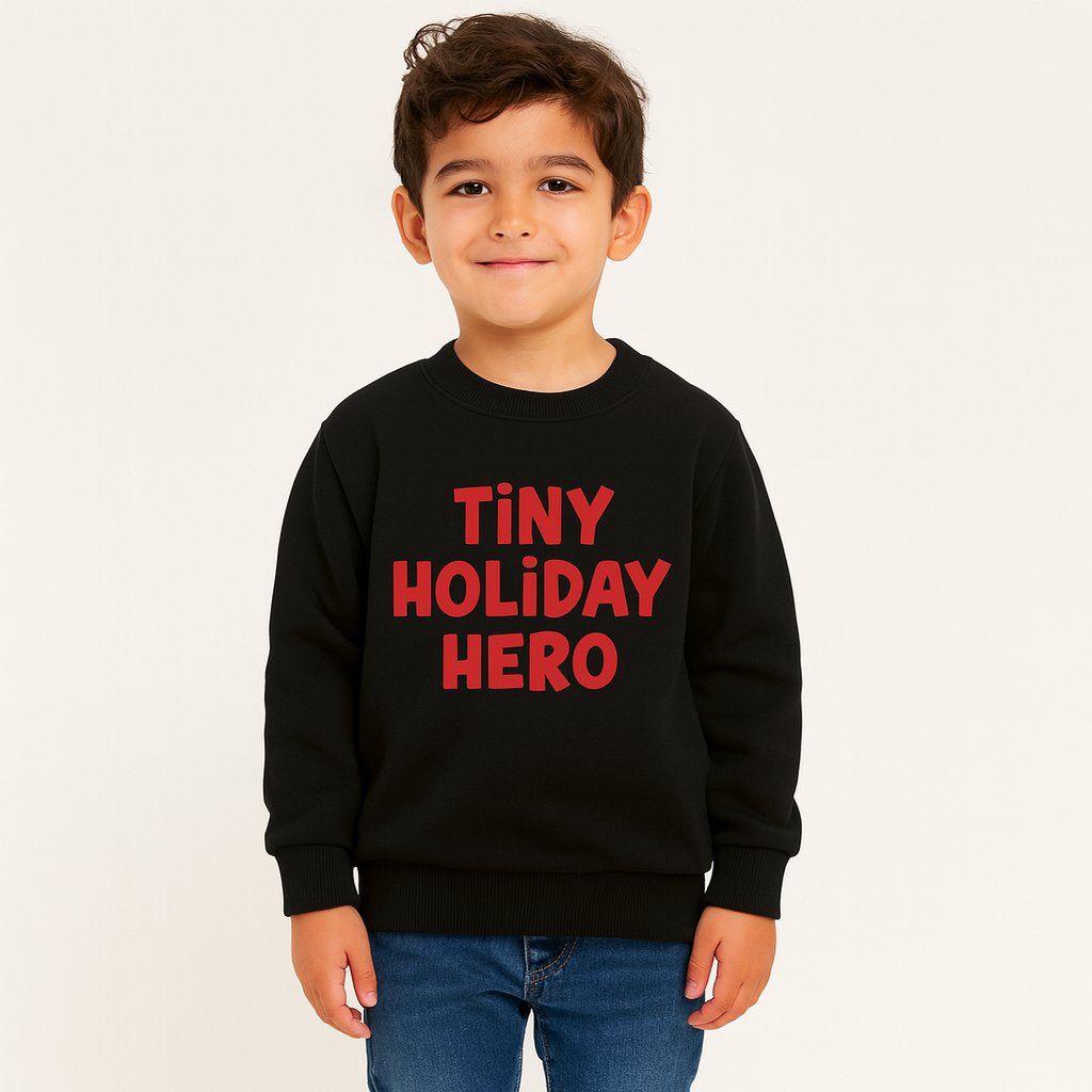Maglioni & Felpe: Winter-Pullover, Gr. 128, Schwarz, "Tiny Holiday Hero" 7-8 J – Nuovo (secondo la descrizione) da Biel/Bienne venduto da Bolagol9