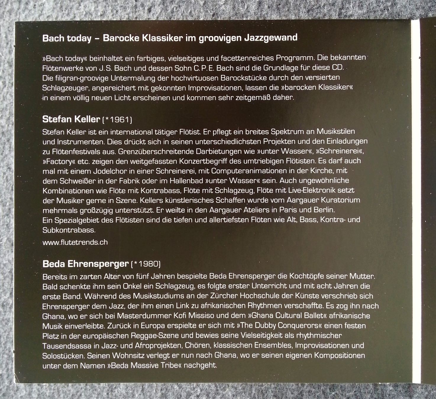 CD: Doppel CD Stefan Keller & Beda Ehrensperger, signiert - Jazz – Usato da Oberriet SG venduto da Atir47 6