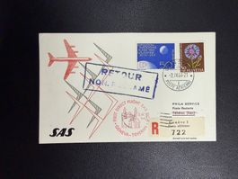 SAS Erstflugbrief Genf - Teheran 1964