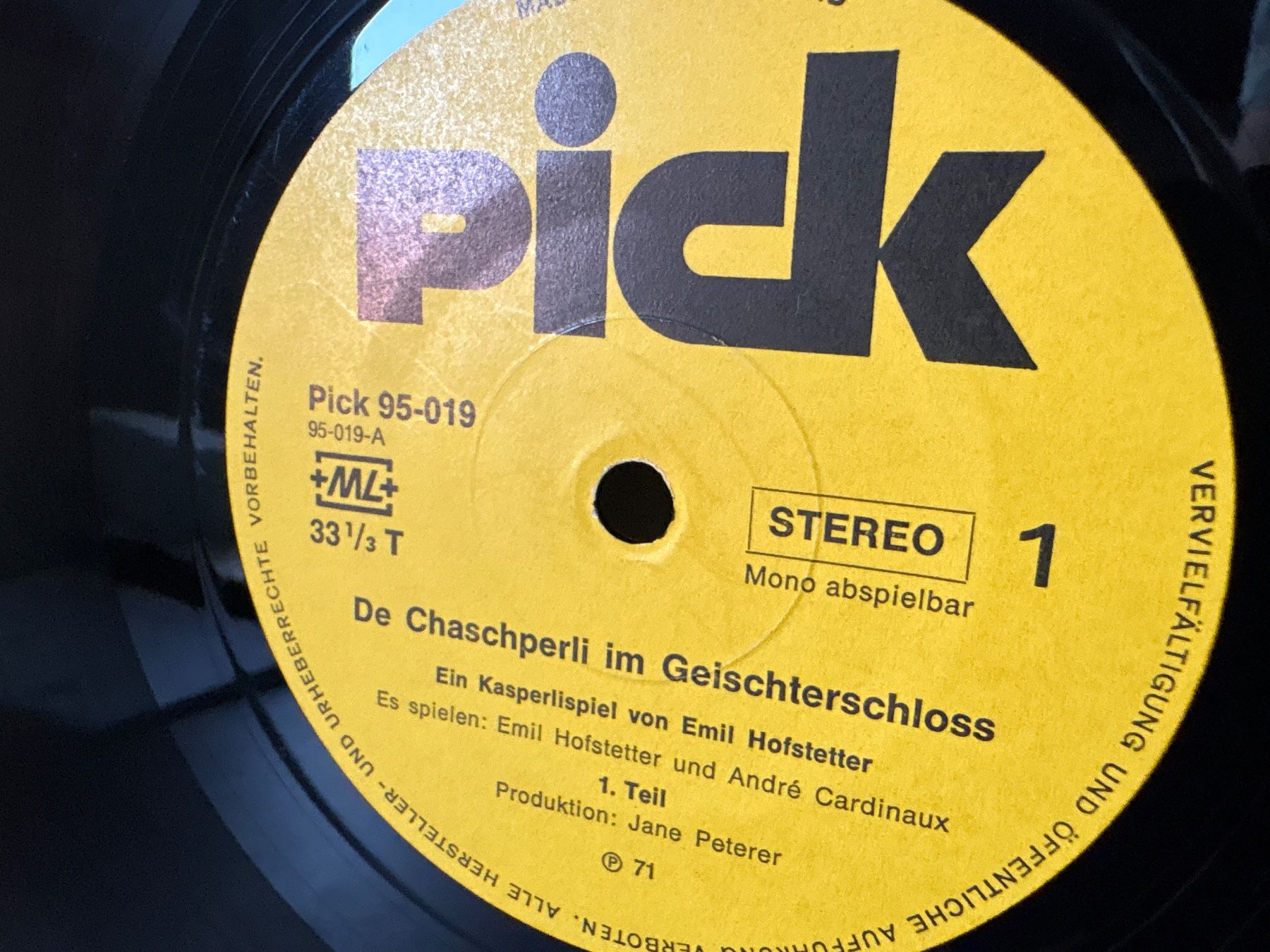 Dischi in vinile: De Chaschperli im Geischterschloss - LP - Pick - 1971 – Usato da Andwil SG venduto da Rainboli 4