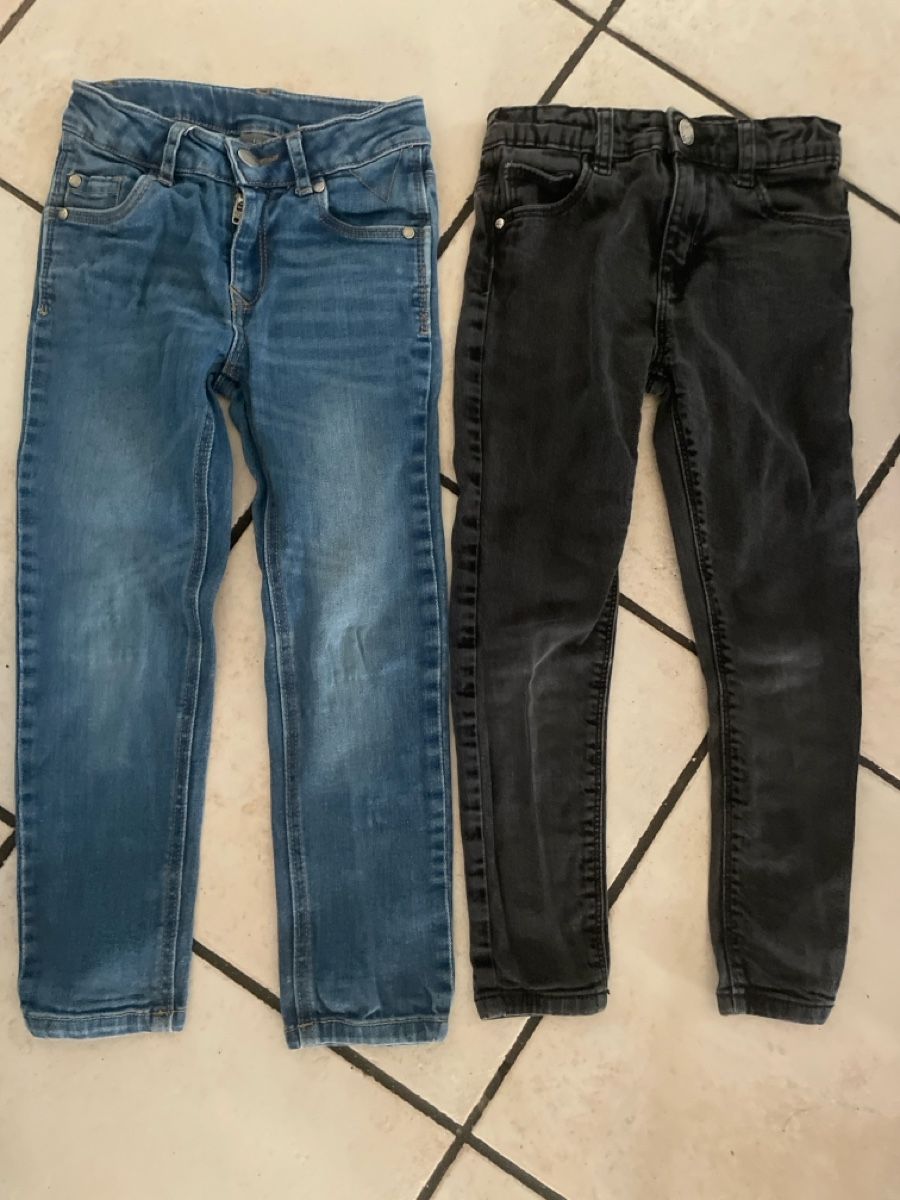 Hosen: 2 Jeans Mädchen Blau/Grau Gr.110+116 – Gebraucht aus Obergerlafingen von cabo4