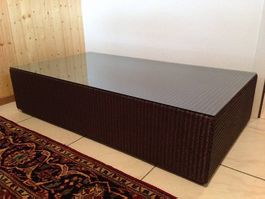 2 tables"Vincent Sheppard", ROTIN col. Wengé, dessus verre