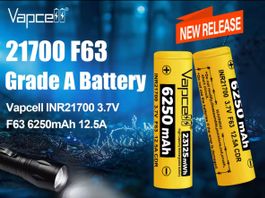 Vapcell F63 21700 Akku mit extremer Kapazität 6250mAh