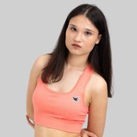 Sport BH Damen Nahtlos Fitness Yoga Komfort L Korallen Rot