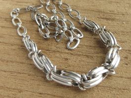 Massives Vintage Collier Silber 835 mit plastischen Gliedern