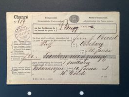 Altes Einzugsmandat 1888 mit 4 versch.Stempel auf Rückseite