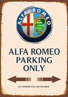 Rusty Blechschild-ALFA ROMEO-PARKING ONLY