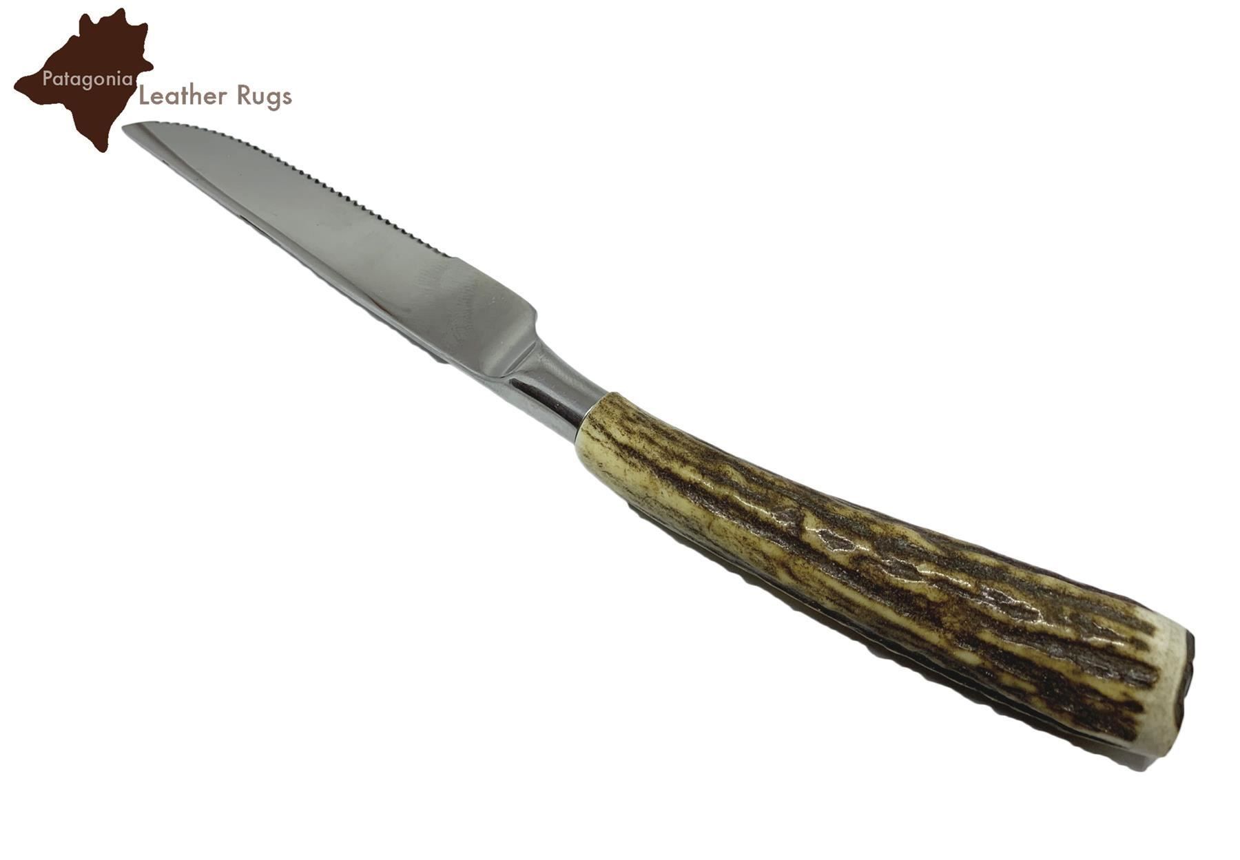 Coltelli: Set mit 6 SteakMesser mit Hirschhorn – Nuovo e nell'imballaggio originale da Arbedo venduto da patagonialeatherrugs 2