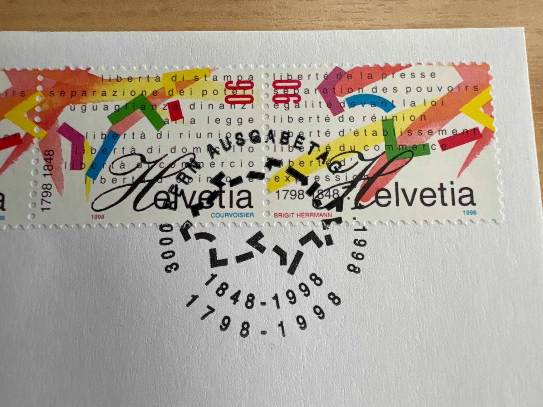 Tutti i francobolli: Briefumschlag Helvetia 1848-1998 – Usato da Ibach venduto da lisch3 1