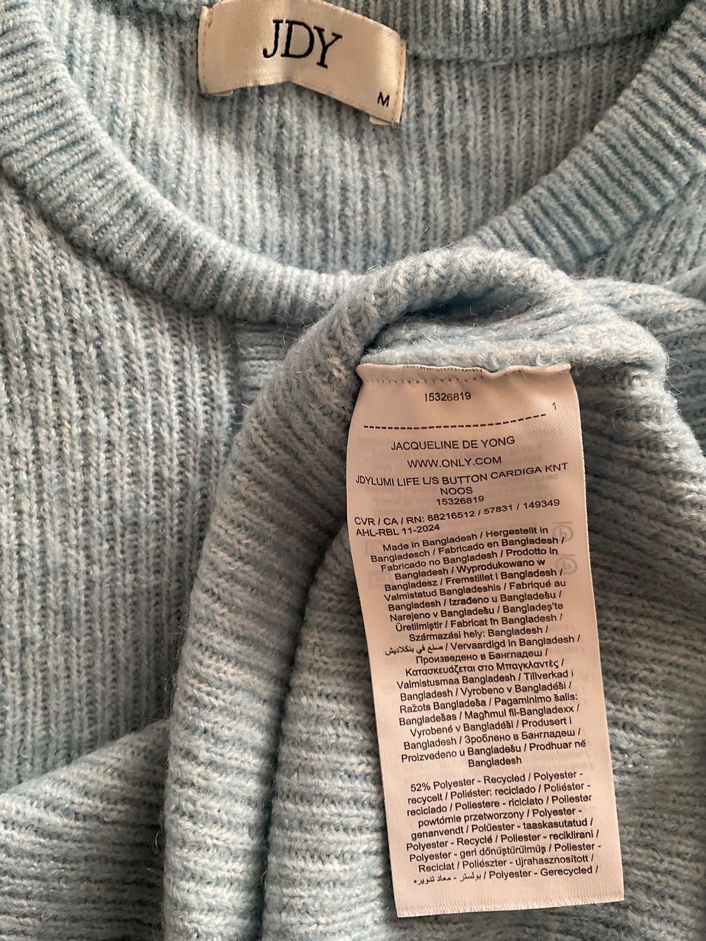 Giacche: JACQUELINE DE YONG Strickjacke Gr M hellblau – Nuovo (secondo la descrizione) da Urdorf venduto da alda02 7