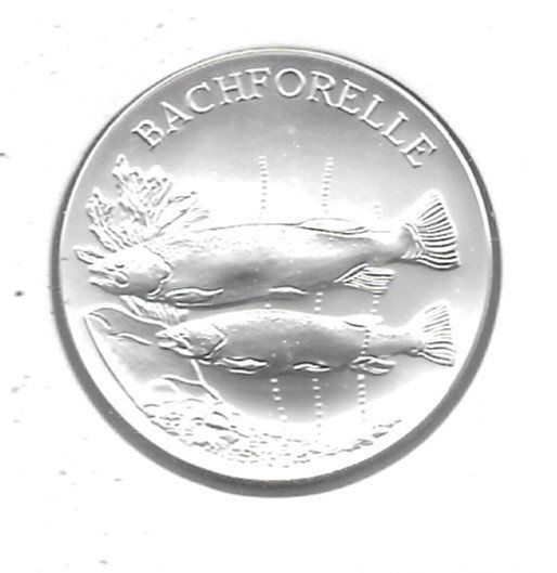 Medaglie: Bachforelle Medaille Feinsilber 18 Gramm – Usato da Schocherswil venduto da prinzipal60 1