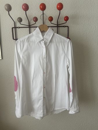 Soluzione Super Stretch Bluse Weiss mit Ellbogenpatches, 38