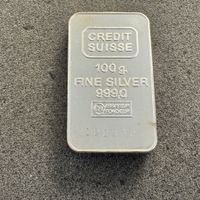 100 gramm Silber Barren Schweiz Credit Suisse
